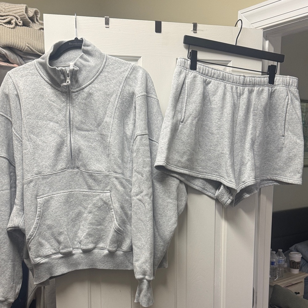 Aerie half zip offline set.  Top was $65 shorts were $39.  Worn a 3 times